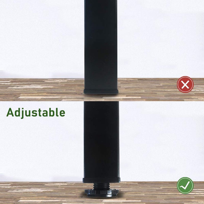 QLLY 30 inch Adjustable Metal Furniture Legs, Square Office Table Desk Leg, Set of 4 (Black) - Image 4